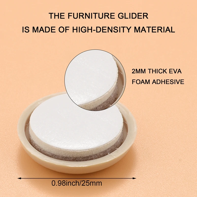 Round Furniture Sliders Reusable Glider Moving Pad For Easily Moving Heavy Furniture On The Floor Carpet Surface