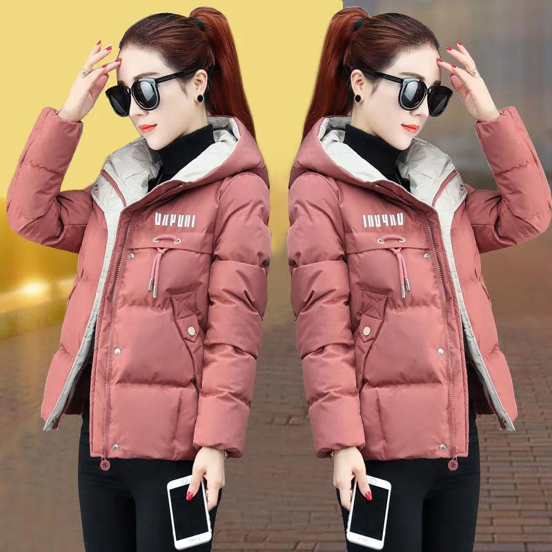 Imagem -03 - Parka Acolchoada de Algodão Grosso Feminino Jaqueta com Capuz Cabolsa Curto Fino Outwear Quente Inverno Novo 2023