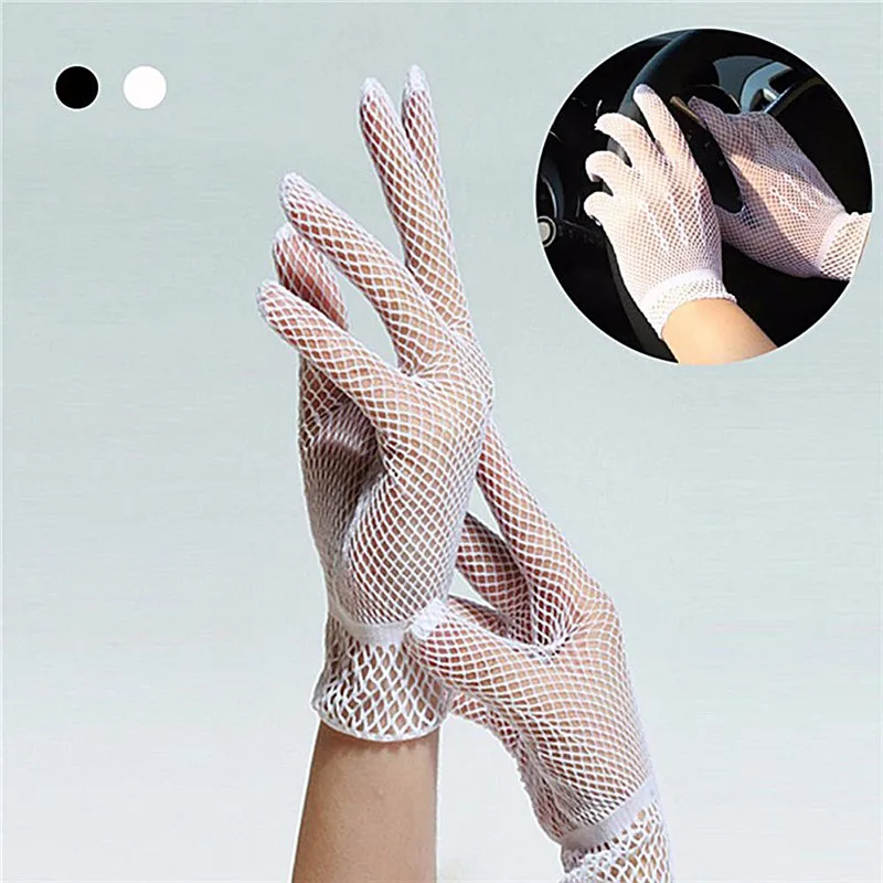 UV-Proof Driving Gloves Mesh Fishnet Gloves Nylon Mesh Solid Thin Summer Women Gloves Mitten Animals Gloves Woman