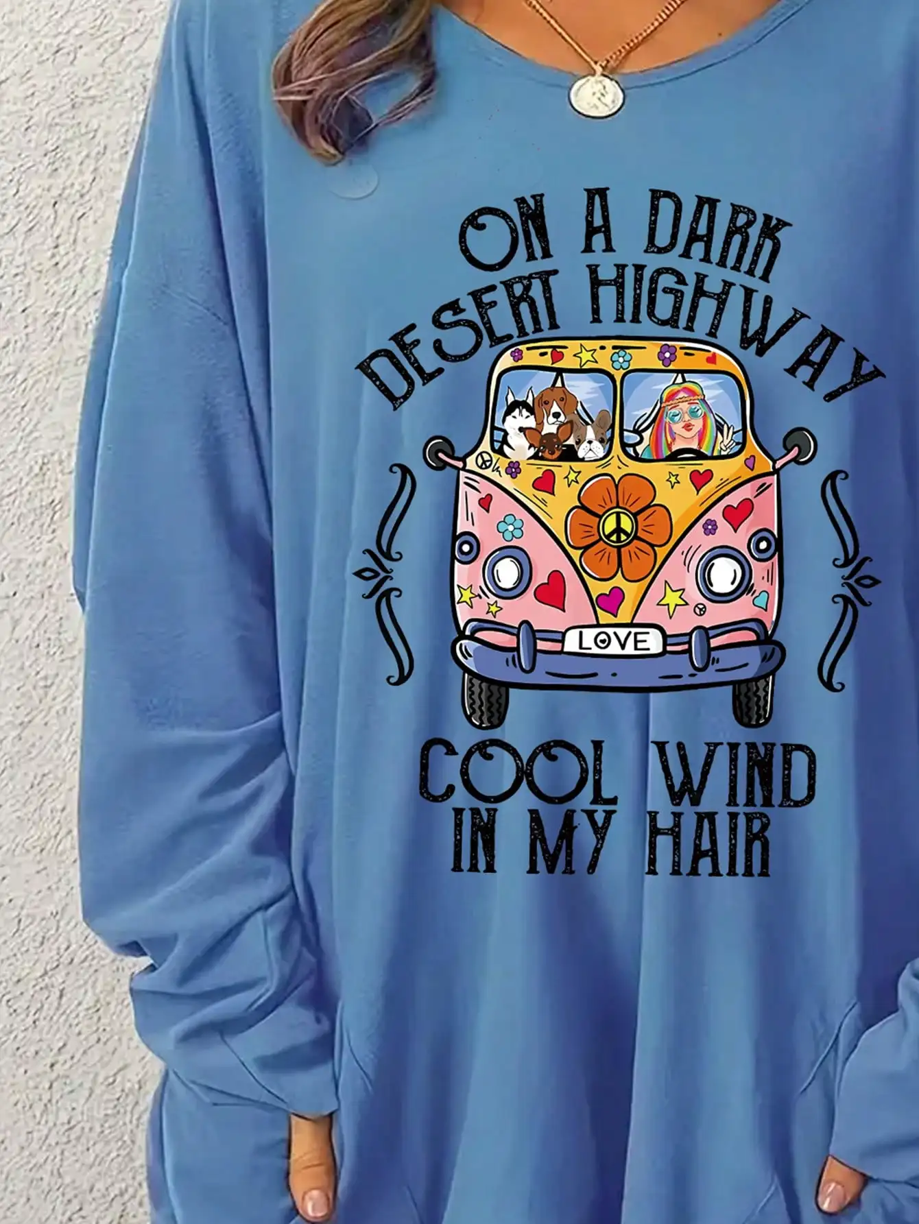 2026 Damen Neues T-Shirt mit Buchstaben- und Tierdruck, Übergröße, Lässig, Langarm, Rundhals, Leicht Elastisch, Pullover – Detail 15