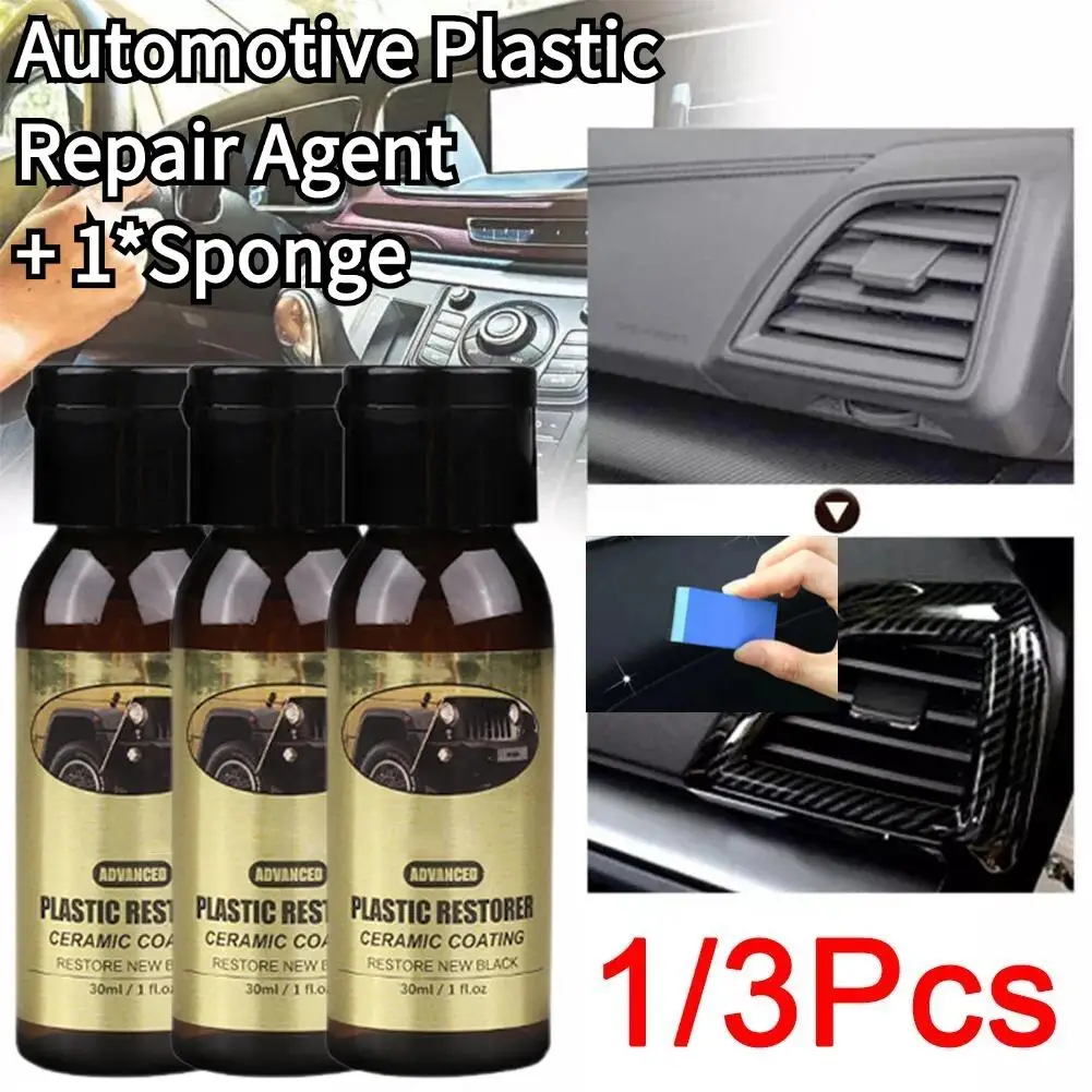 Automotive Plastic Repair Agent Ceramic Coating Car Plastic Renovation Repair Crystal Plating Black Shiny Plastic Rubber Care