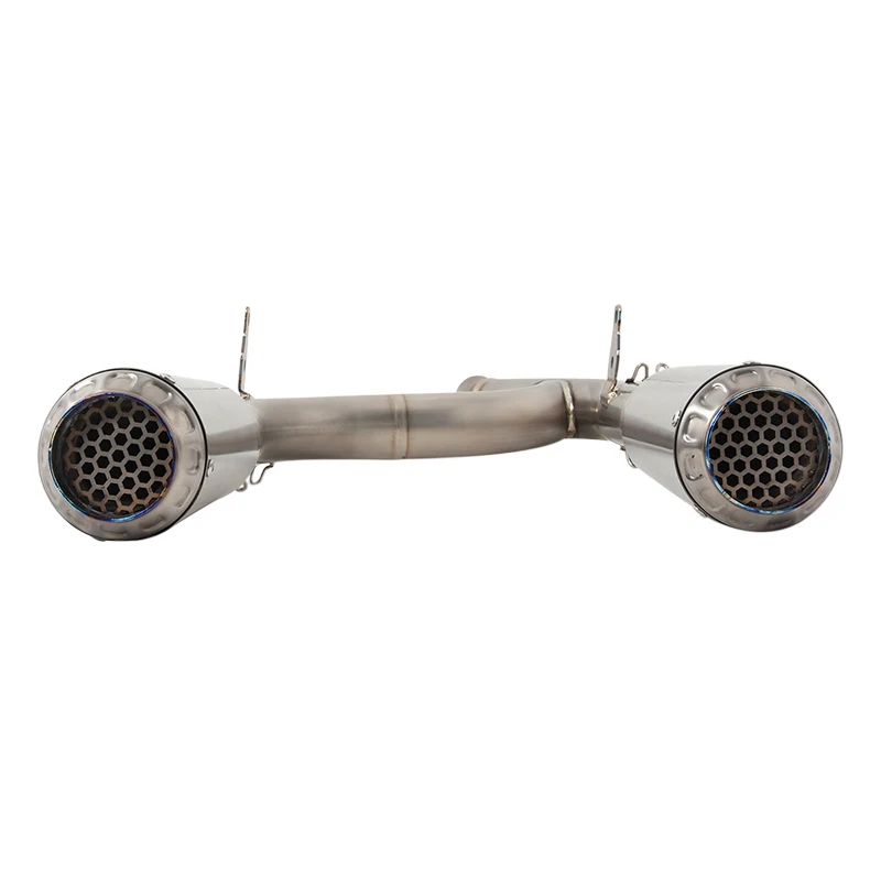 Motorcycle Exhaust System Escape Titanium Alloy Mid Link Pipe With Double Muffler Slip On For KTM DUKE 790 890 890R 2018 - 2023