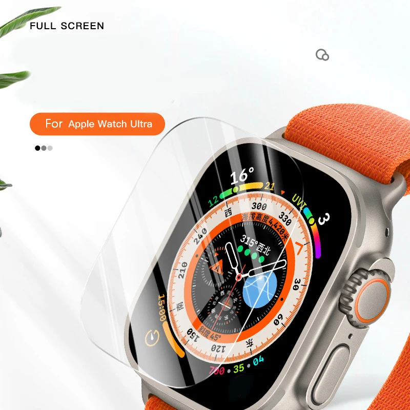 ฟิล์มป้องกันสําหรับ Apple Watch Ultra/2 49 มม.HD แบบเต็มหน้าจอกระจกนิรภัยกันน้ํา Anti-Scratch Protector iWatch Series 49 มม.