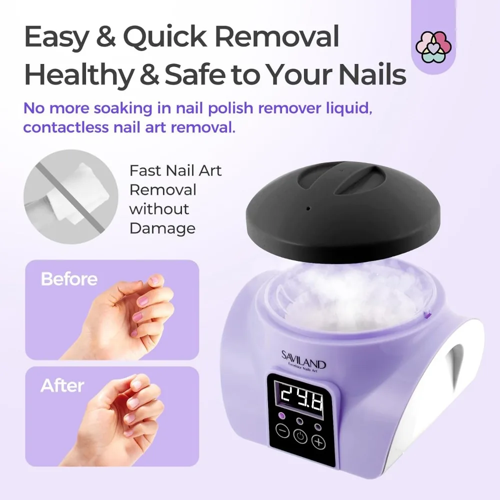 Nail Polish Remover Steam: Electric Steam Machine for Acrylic Gel Polish Removal Removal Nail Soaking Bowl Nail Polish Remover