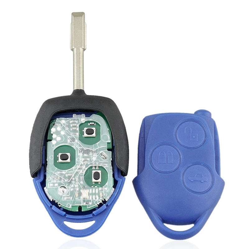 New 433Mhz 3 Button Blue Remote Key FOB Fit For FORD TRANSIT MK7 2006-2014 4D63 80 Bit Chip