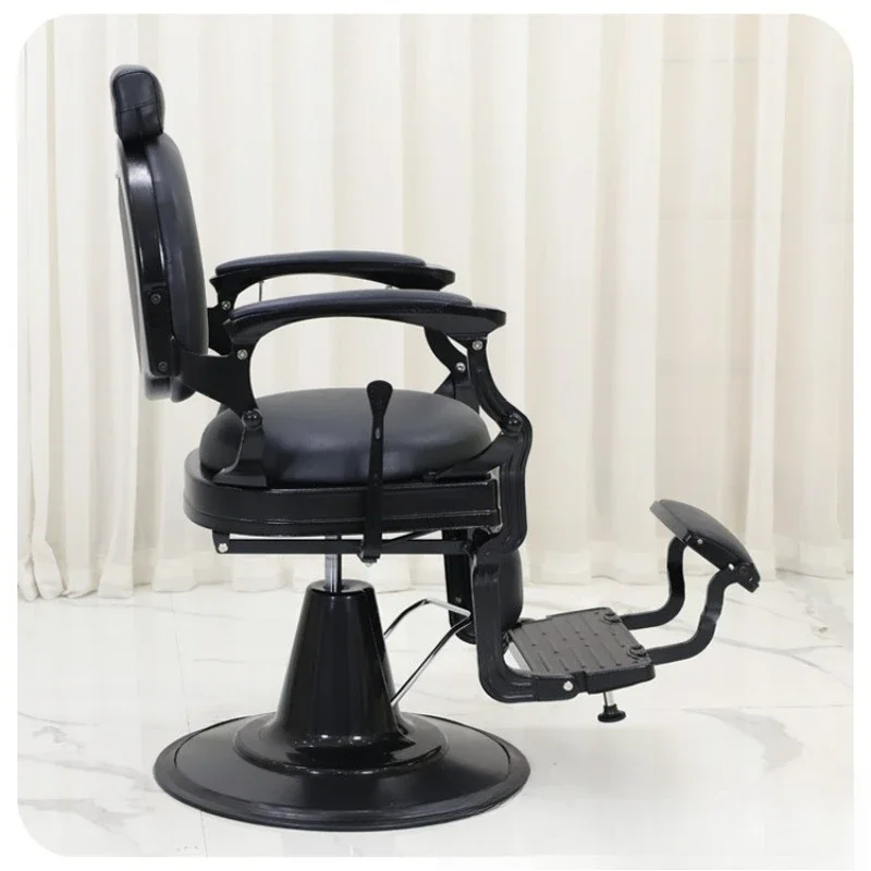 Men's Retro Oil Head Hair Salon Chair Barber Shop Cutting Chair 4