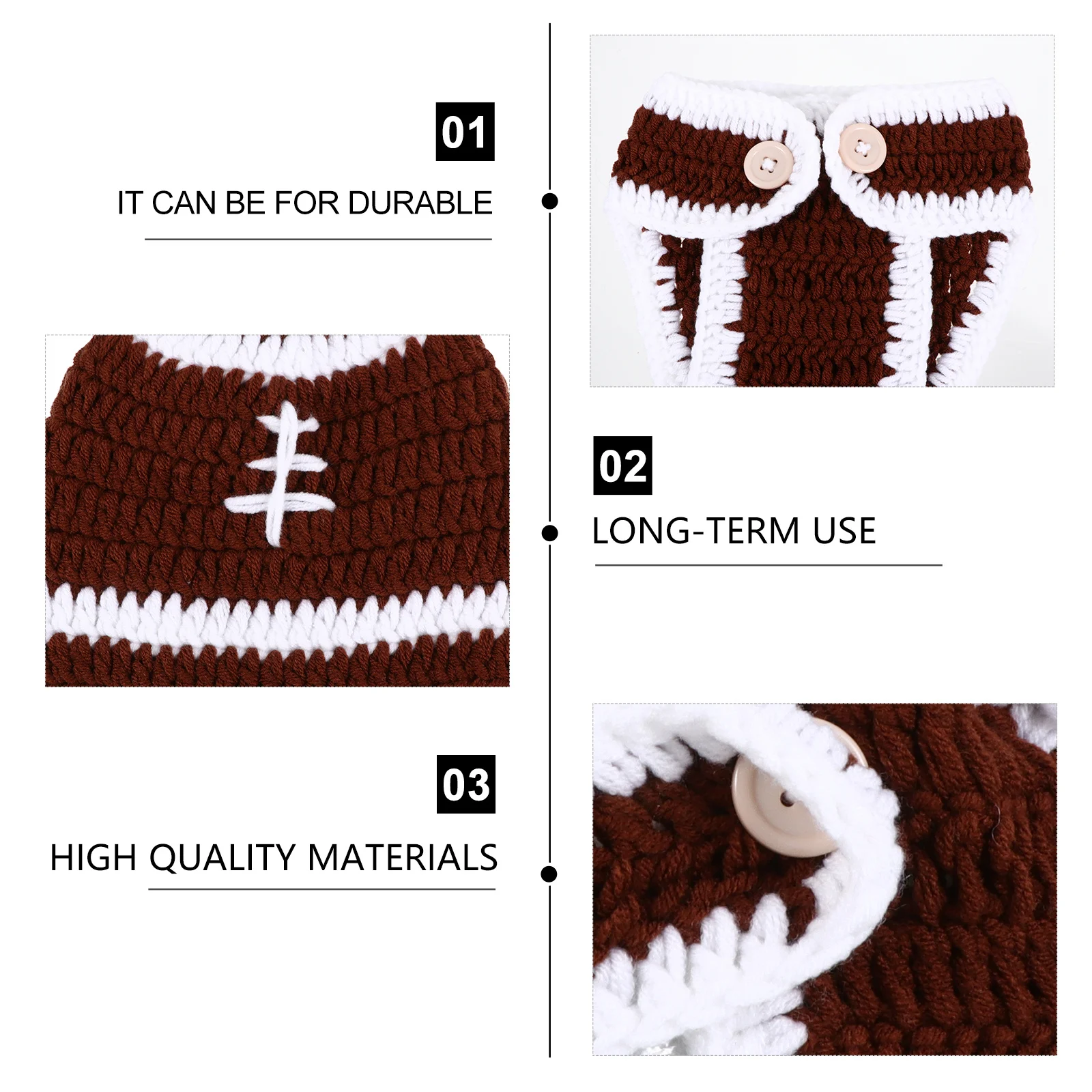 Knitted Baby Clothes Set Rugby Shorts Hat Newborn Baby Costume Lovely Outfit Photography Photo Props Gift Photo Props