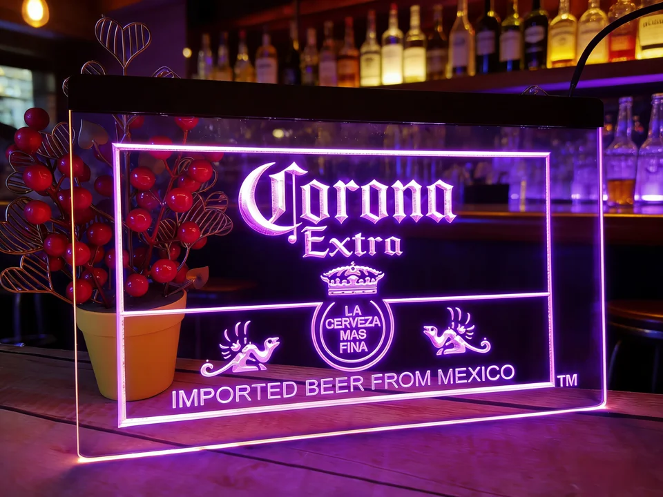 Corona Extra サインライト パネル3枚 店舗用 Corona Extra Neon Sign LED Light Mexican Beer Bar Decor for Home