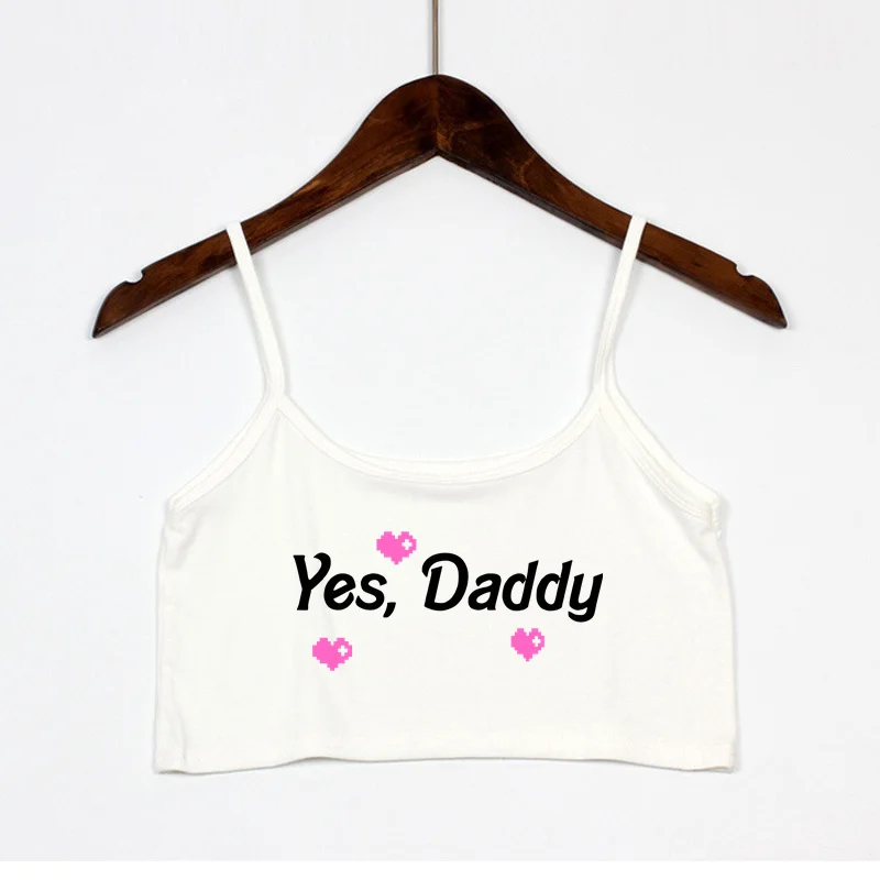 Ja Daddy Hart Zomer Vrouwen Crop Top Sexy Elastische Katoen Camis Mouwloos Korte Tank Top Bar Tops Vrouwen