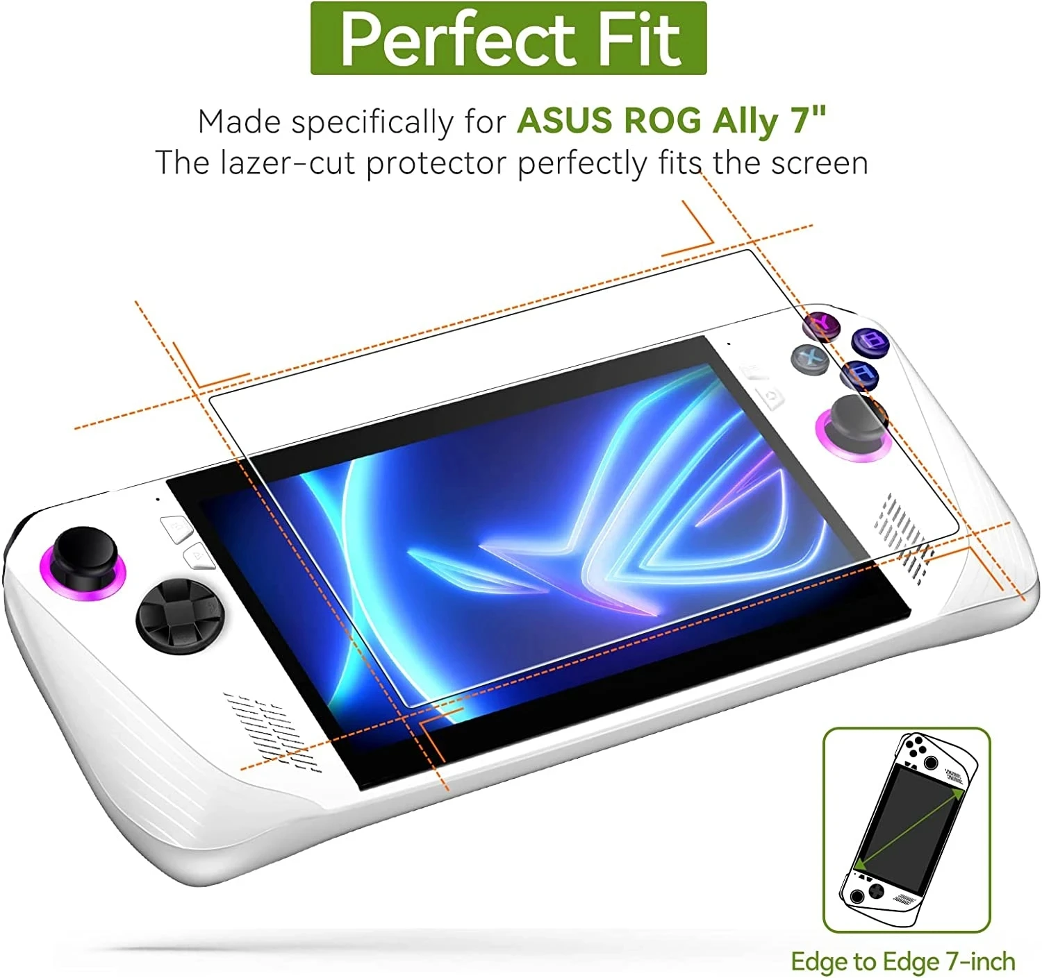 2-IN-1 Screen Protector + Portable Console Case Bag for Asus ROG ALLY Shockproof Protective Case Protective Tempered Glass