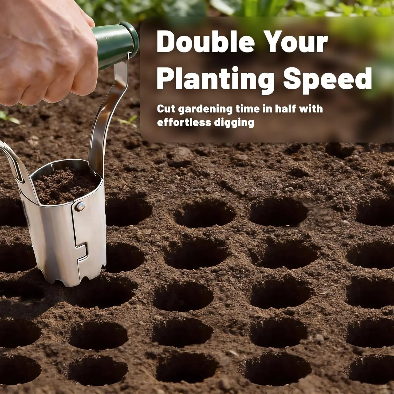 Transplanter, Household and Agricultural Cylinder-Style Transplanter, Vegetable and Flower Planting, Hole Punching, Seedling Dig