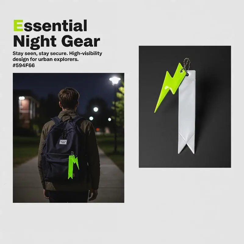 5Pcs Reflective Strips Keychain Set for Safety in Night Running and Cycling Essentials