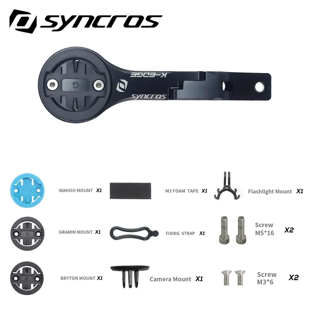 Syncros-CNC usinado liga frontal computador Mount, montagens para Garmin, Bryton, Cateye, Wahoo se adapta Fraser, Creston, cockpit IC