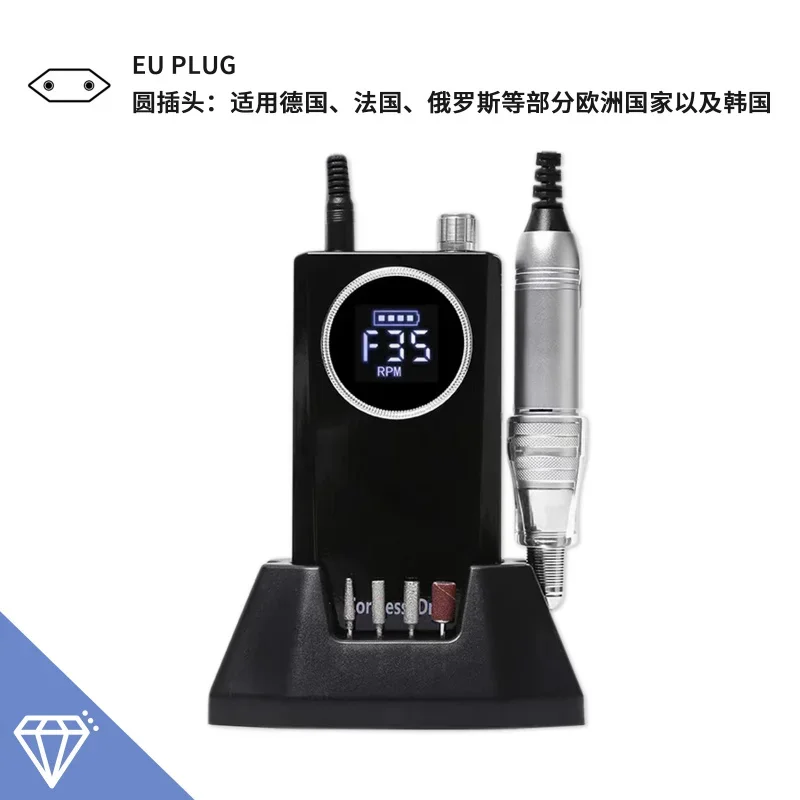 전문가용 SY-902 휴대용 전기 네일 드릴 파일 매니큐어 그라인더 도구 35000 RPM USB 충전식 정밀