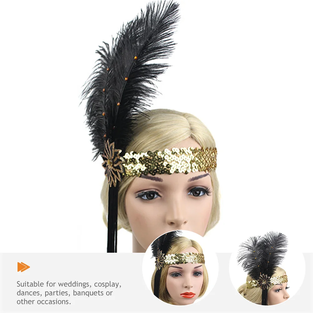 

Flapper Fascinator Long Tassel Feathering Headband Vintage 1920S Accessories for Women Party Wedding Cocktail Tea