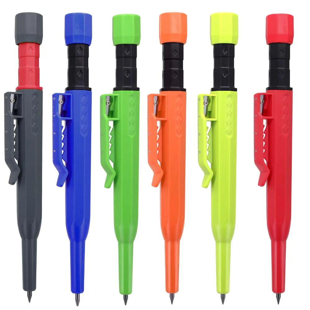 

2.8mm Long Nose Woodworking Mechanical Pencil,Plastic Pen Cap With Scale, For Architects Woodworking Marking Pencil Tool