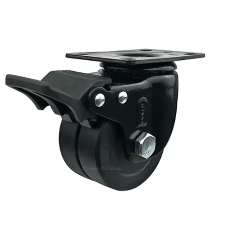 Low center of gravity Casters with Double row wheels,1.6inch,FOR heavy maching,High load bearing ,Wear-resistant Mute
