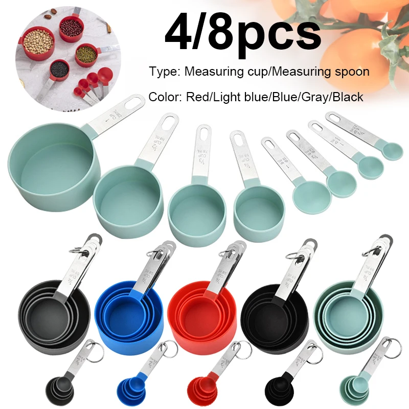 4/8pcs/1 set measuring cup teaspoon multipurpose sugar spoon cake baking flour measuring cup household kitchen measuring utensil