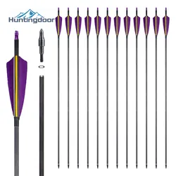 6/12/24pcs Archery Pure Carbon Arrows Spine 400 ID 6.2mm 4