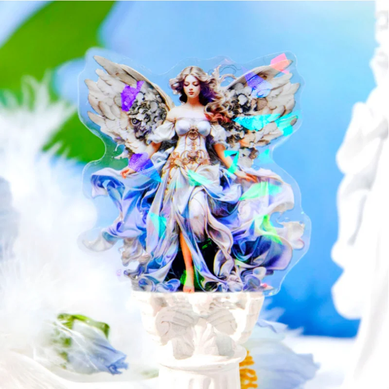 1pack/10pcs Winged Divine Fairy Stickers, Vivid Character Details Strong Stickiness, Ideal for Diary Embellishment