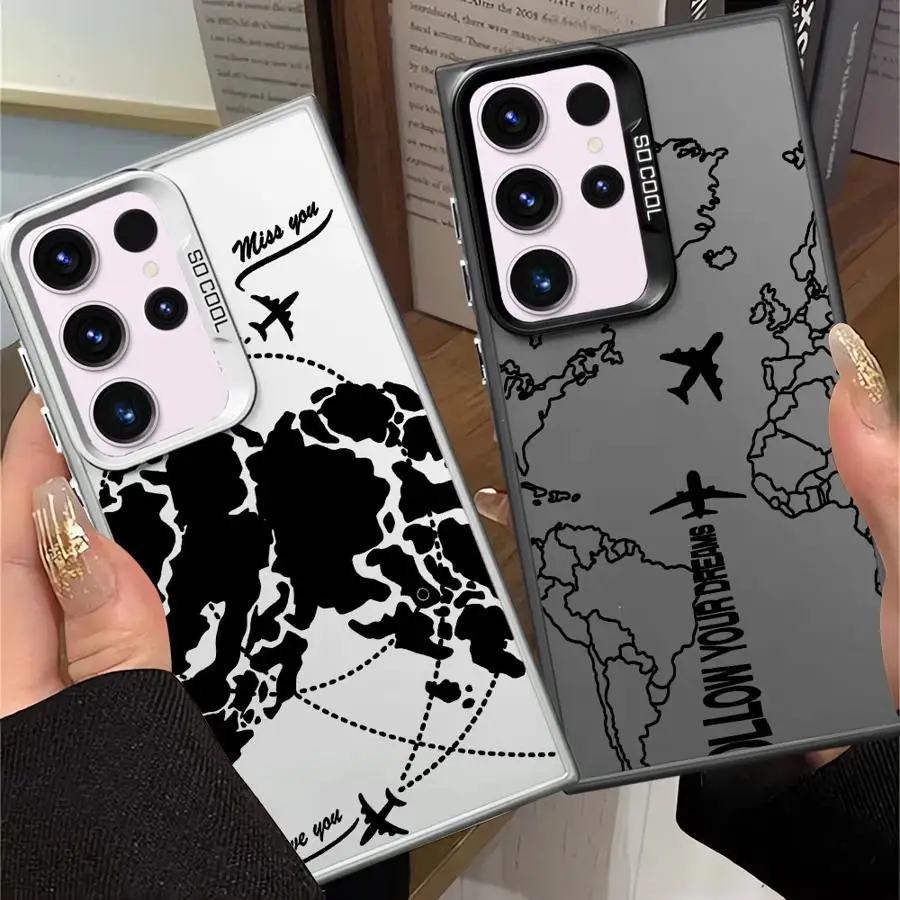 Airplane World Travel Phone Cover Case for Samsung Galaxy S26 S25 S21 S23 Note 20 Ultra S25Edge S20 FE S24 FE S22 Ultra