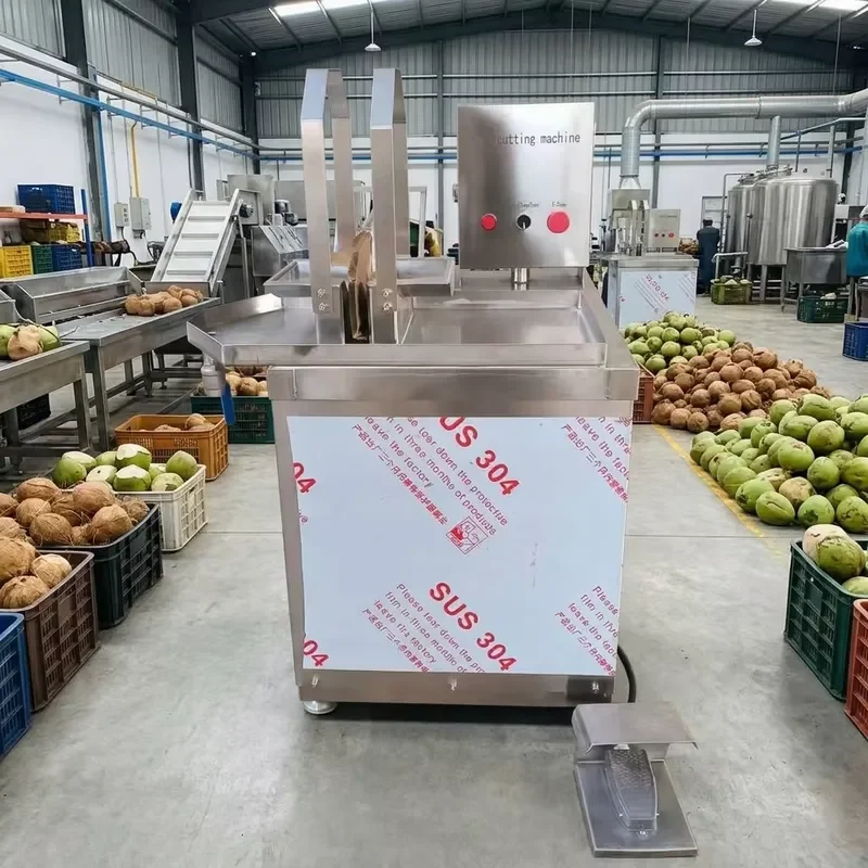 Electric Motor 304 Stainless Steel Brown Old Green Fresh Young Coconut Half Cutting Cutter Machine Automatic Splitting
