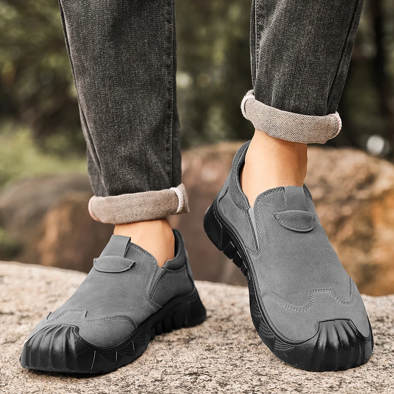 

Slippery Casual Thick Soled Men Shoes Without Leather Designer Shoe 2025 New Khaki Suede Loafers Casual Sneakers MEN ANKLE BOOTS