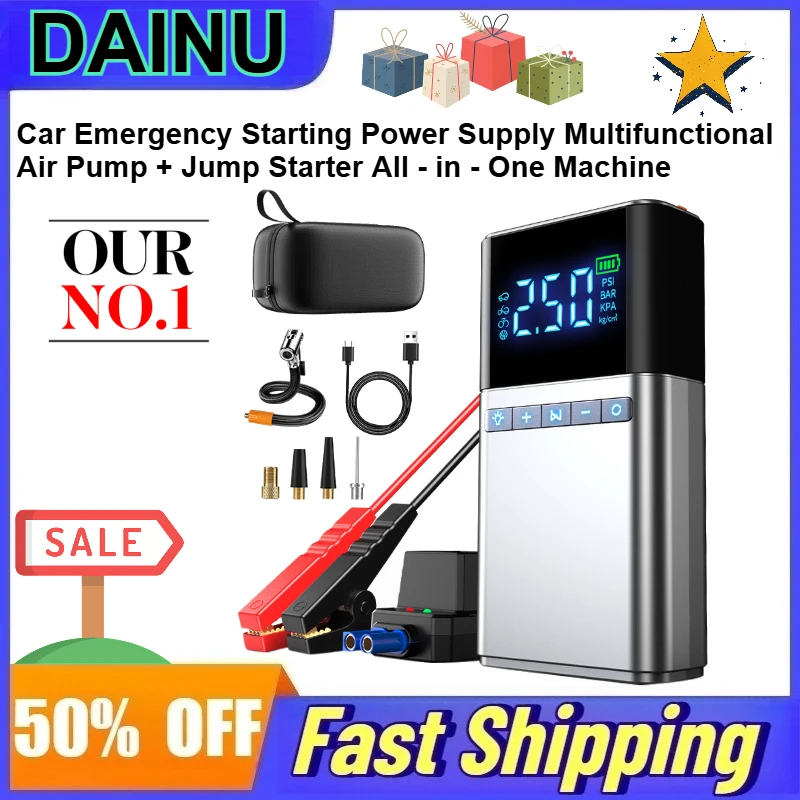 

YL03 12000mAh 1500A Car Emergency Starting Power Supply Multifunctional Air Pump + Jump Starter All - in - One Machine