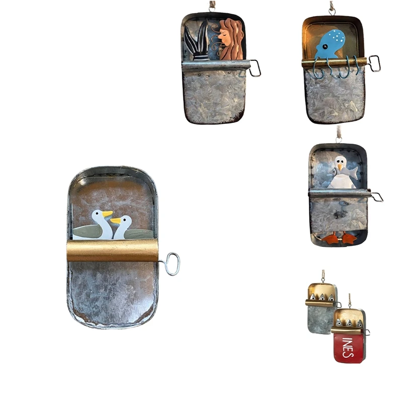 Tin Of Sardines Quirky Hanging Ornament,A Quirky Little Piece, Funny Fishing Ornaments,Sardine Can Canned Fish Seafood Durable