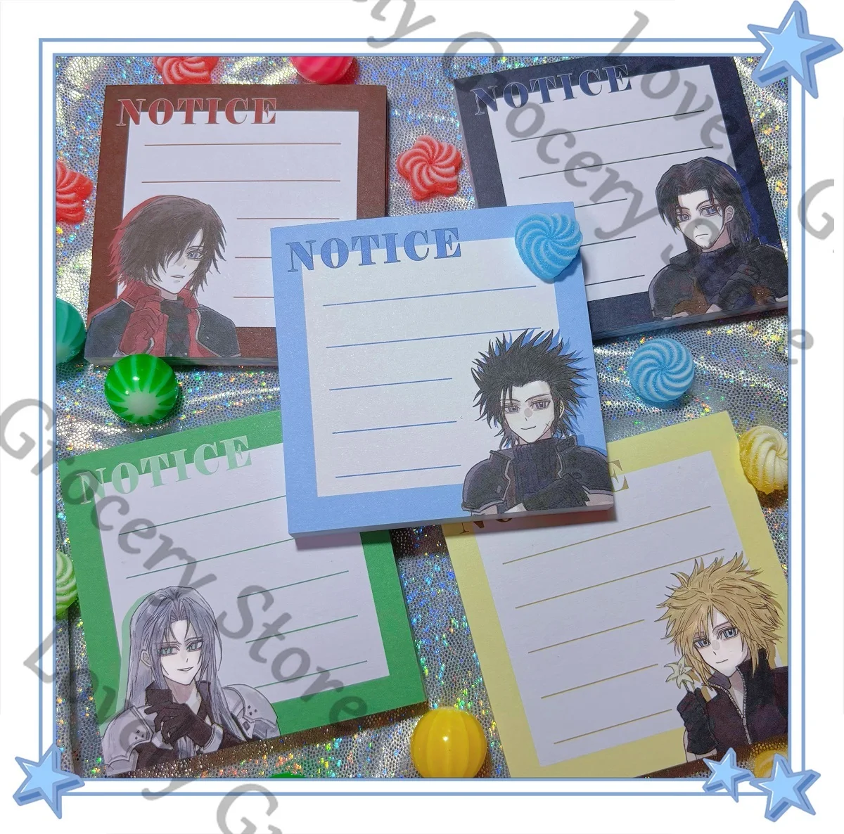 أنيمي Sephiroth سحابة الفتنة زاك · الجنية تيفا لوكهارت نشأة · Rodos الملائكة هيولي تأثيري الكرتون مذكرة الوسادة لزجة ملاحظة هدية #2