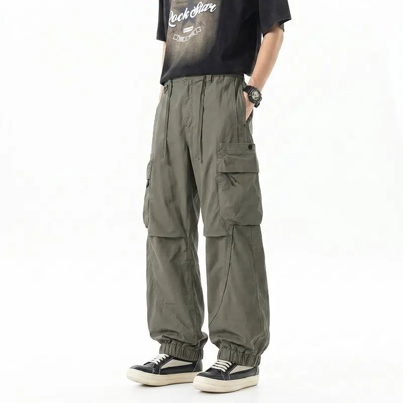 Spring and Autumn New Outdoor Sports Multi-pocket Cargo Pants Men's Casual Loose Straight Leg Plus Size High Quality Pants