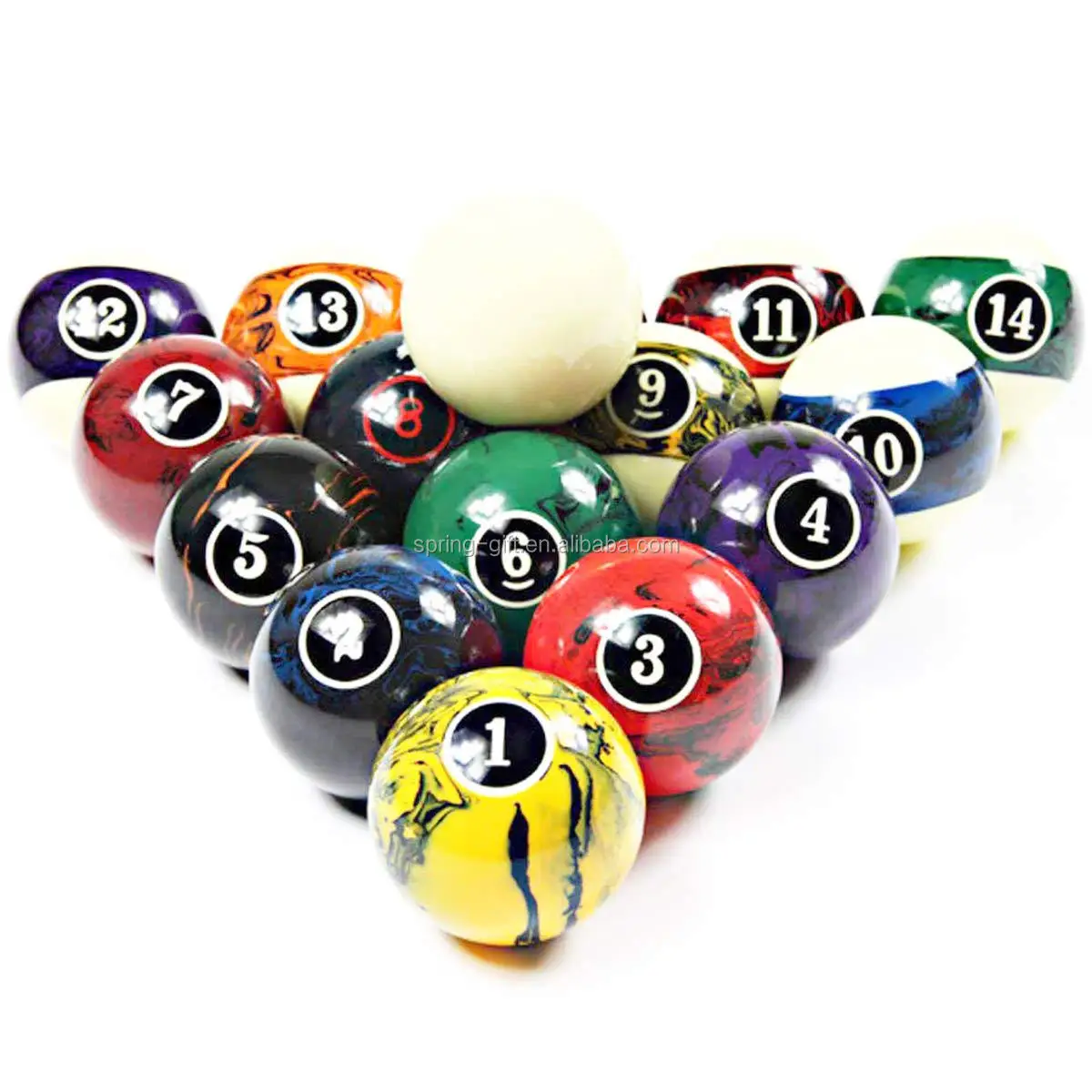 

Customize Design Marble Swirl Style Texture American Billiards Pool Table Billiard Ball Set