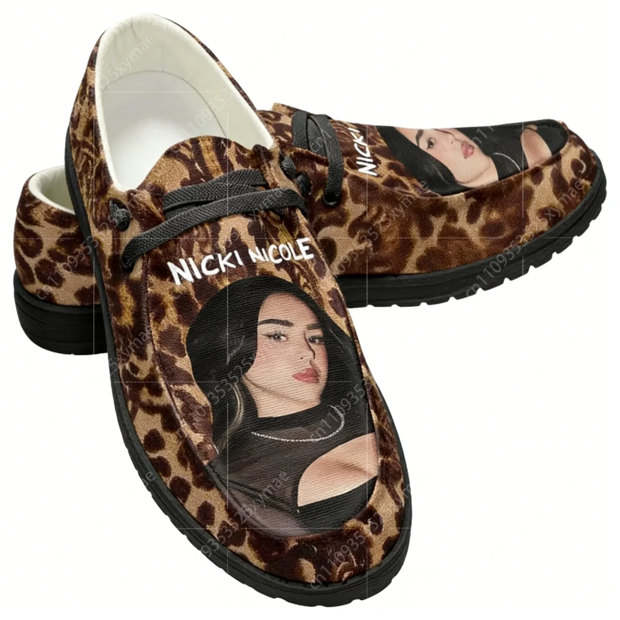 Nicki Nicole Hip hop Rapper Zapatos planos para hombre y mujer, calzado informal, calzado ligero para exteriores, calzado con estampados de moda para senderismo