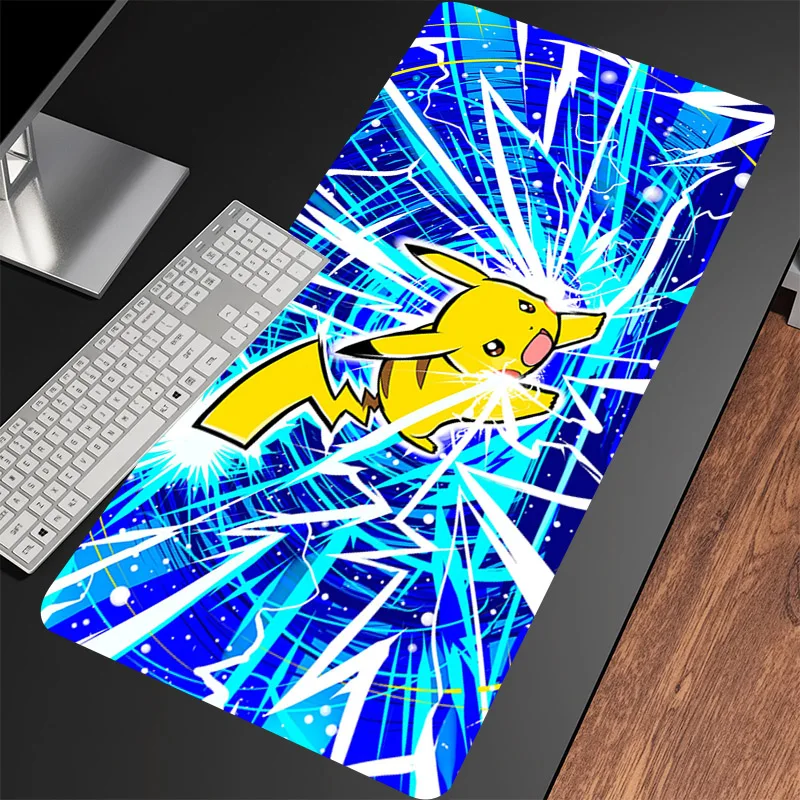 XXL Mousepad P-Pikachues tastiera Gaming PC Table Mat Anime Laptop Office Mouse Pad Computer Gamer Playmat Edge Locking Deskmat