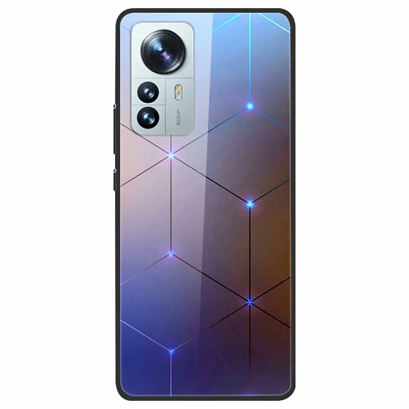 Tempered Glass Case For Xiaomi 12 Pro Cover Hard Shockproof Cases for Xiaomi Mi 12X 12 Lite Pro Funda 12Pro Coque Luxury Wolf