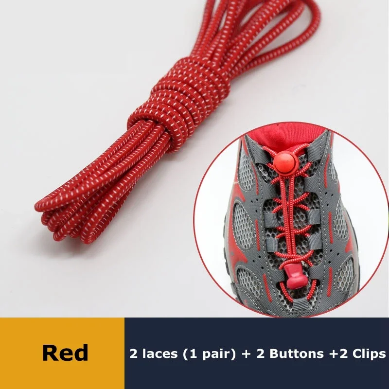 1 Paar elastische Schnürsenkel ohne Binden für Sneaker, schnell dehnbare Schnürsenkel mit Verschluss, runde Gummi-Schnürsenkel für einfache Anpassung