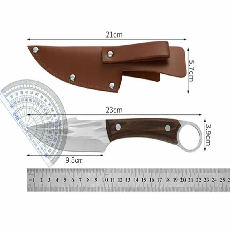 Steak Barbecue Outdoor Knife for Cutting Vegetables Kitchen Forged Meat Knife Ring Boning Fruit Knife Sharp Mongolian Knife