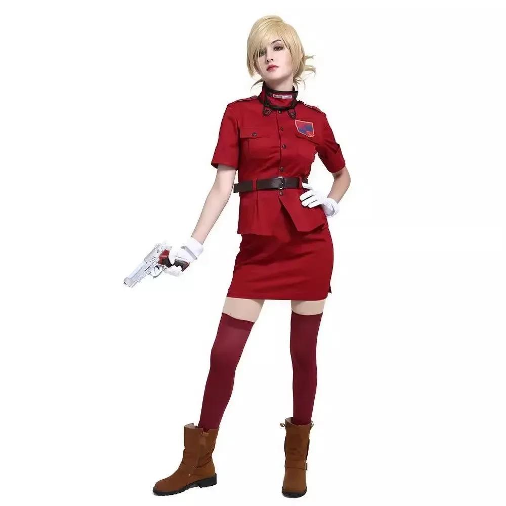 

Anime Hellsing Herushingu Seras Victoria Cosplay Costume Wig Vampire Red Police Uniform Skirt Wig Woman Men Sexy Carnival Suit