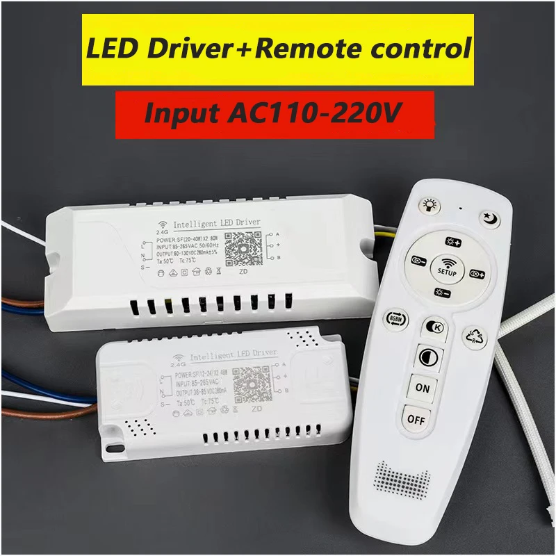 

Power Input AC85-265V APP control LED Isolation LED driver 2.4G remote intelligent LED transformer (40-60W)X2 for dimmable color