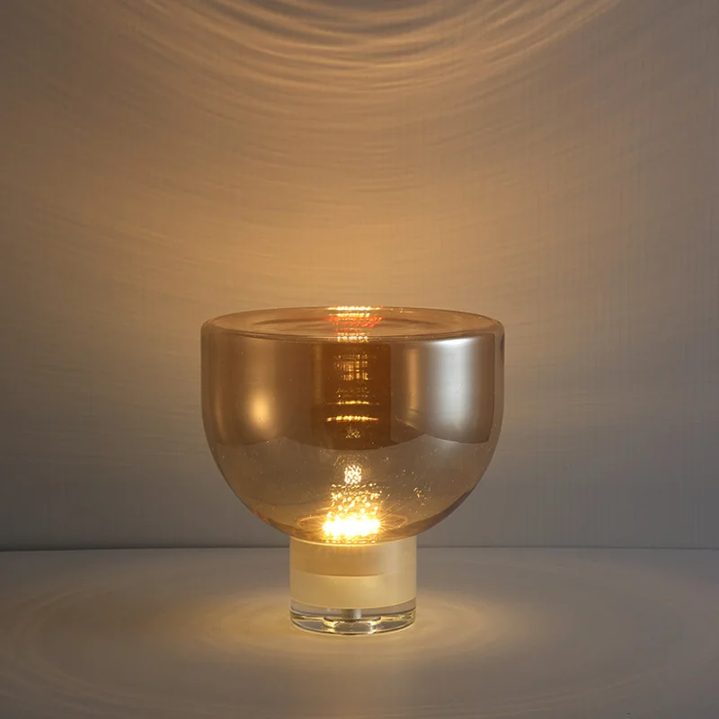 북유럽 스타일, 창의적인, 침실용, 탁상용 램프, 거실, 깔때기, 유리, 크리스탈, 책상 램프