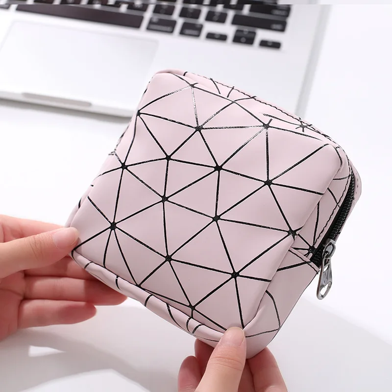 Ins Hot Sales Mini Waterproof PU Leather Cosmetic Bag with Compartments Portable Lipstick Make up Small Bags