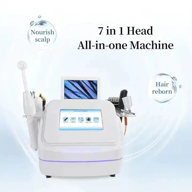 7 In 1 High Frequency Hair Follicle Detection Scalp Treatment Machine Hair Analyze Scalp Care Massage Hair Regrowth Device CE