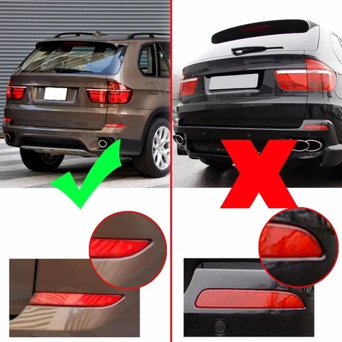 Rear Bumper Warning Reflector For BMW X5 E70 LCI 2011‑2013 OE 63147240997 63147240998 Red Lens Bumper Reflector Light Assembly