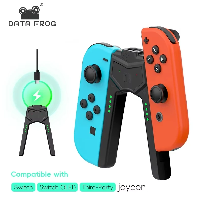 DATA FROG Switch Charging Grip for Joycon Handle Charging Bracket for Switch/Switch Lite/Switch OLED Accessories