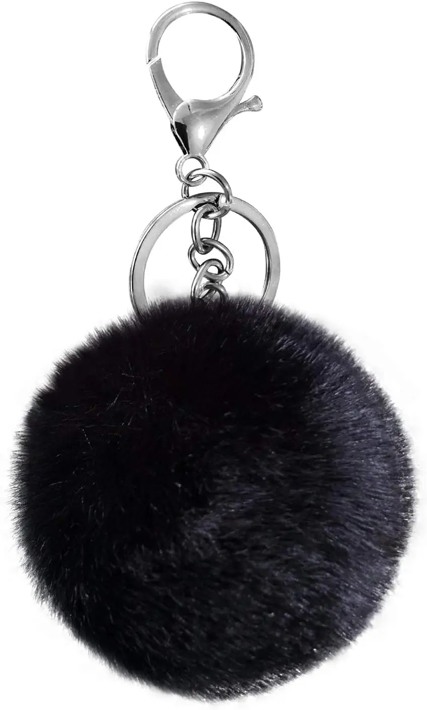 

Cute Faux Rabbit Fur Pom Pom Keychain Bag Charm Car Key Ring Handbag Pendant