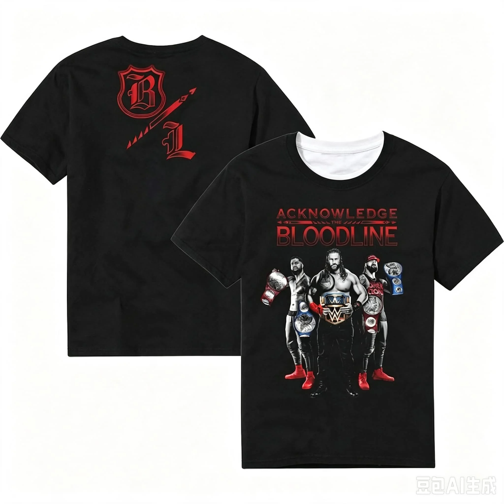 Roman Reigns The Bloodline Photo T-shirt Crewneck Short Sleeve Polyester Tee Women Men Outdoor Streetwear Tops Family Matching