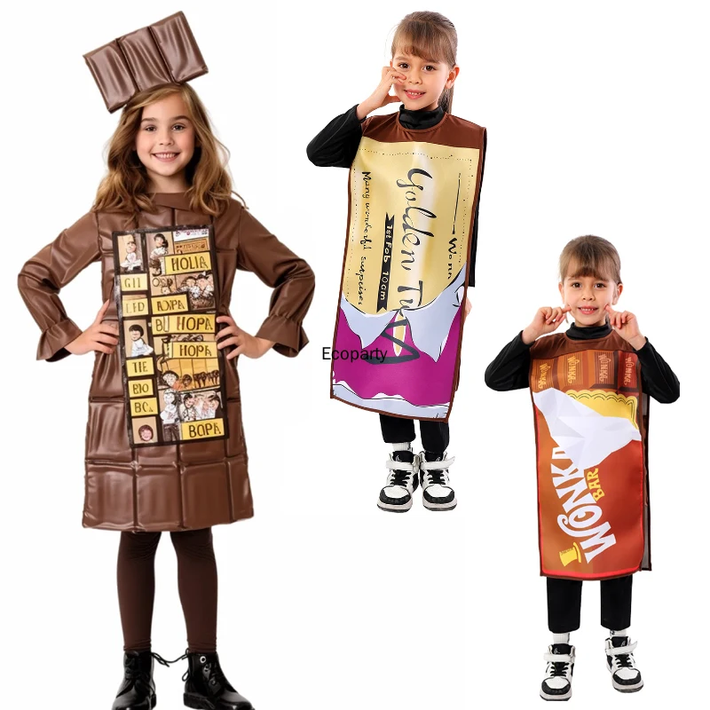 أطفال هالوين الشوكولاته زي بنين بنات مضحك الغذاء الإسفنج بدلة للجسم الأطفال كرنفال حفلة عرض مسرحي ملابس الأداء