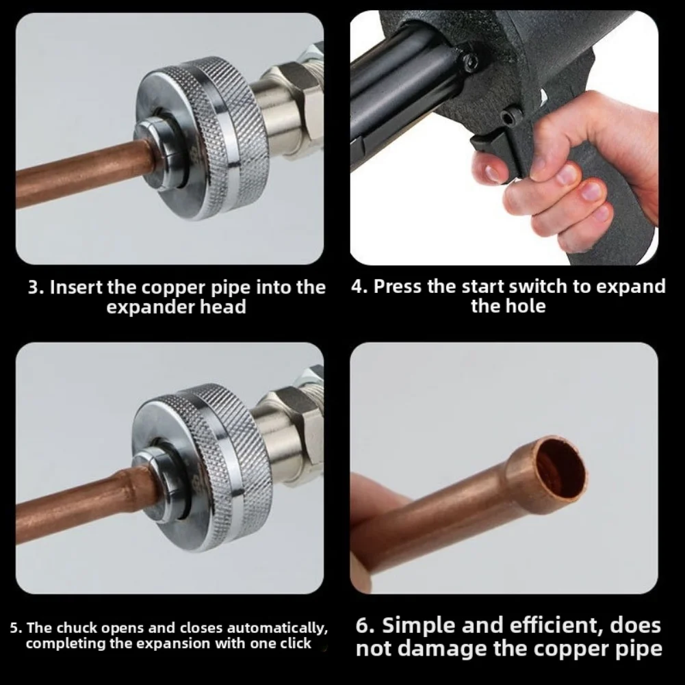 

Pneumatic Hydraulic Tube Expander Tool for Copper Pipes with Multiple Expansion Sizes and For Quick Connect Joint