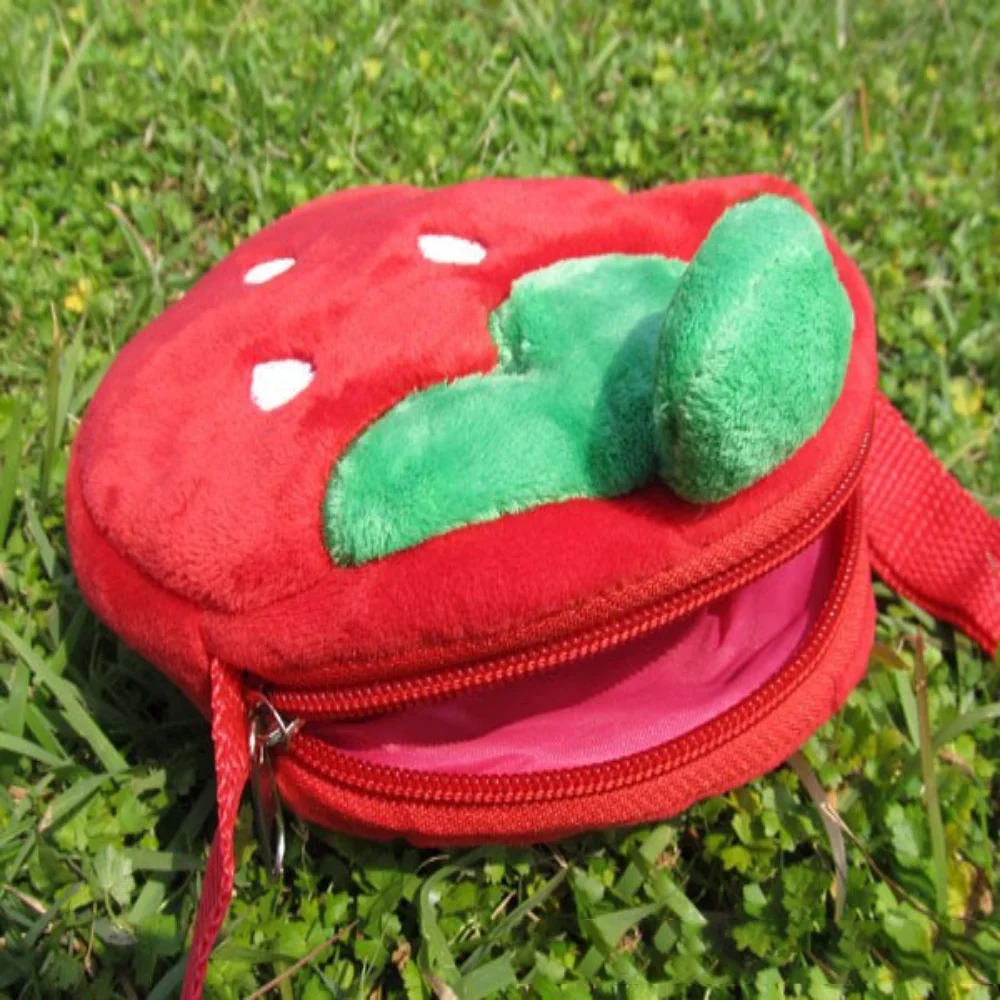 Cute Fruit Shape Plush Coin Purse Pocket Child Multifunctional Wallets Watermelon Pineapple Orange Strawberry Purse Bag Keychain