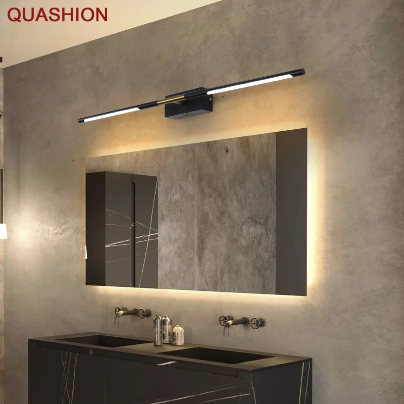 Light Luxury Bathroom Mirror Headlight Simple Modern Bathroom LED Dressing Table Lamp Strip Make-up Table Mirror Headlight